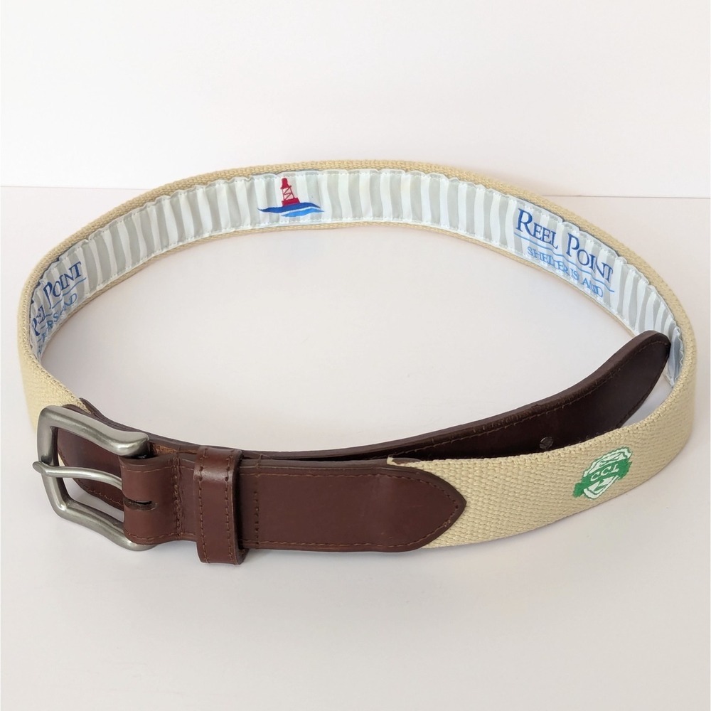 Reel Point Shelter Island 34 USA Canvas Golf Belt Preppy Country Club Leawood KS